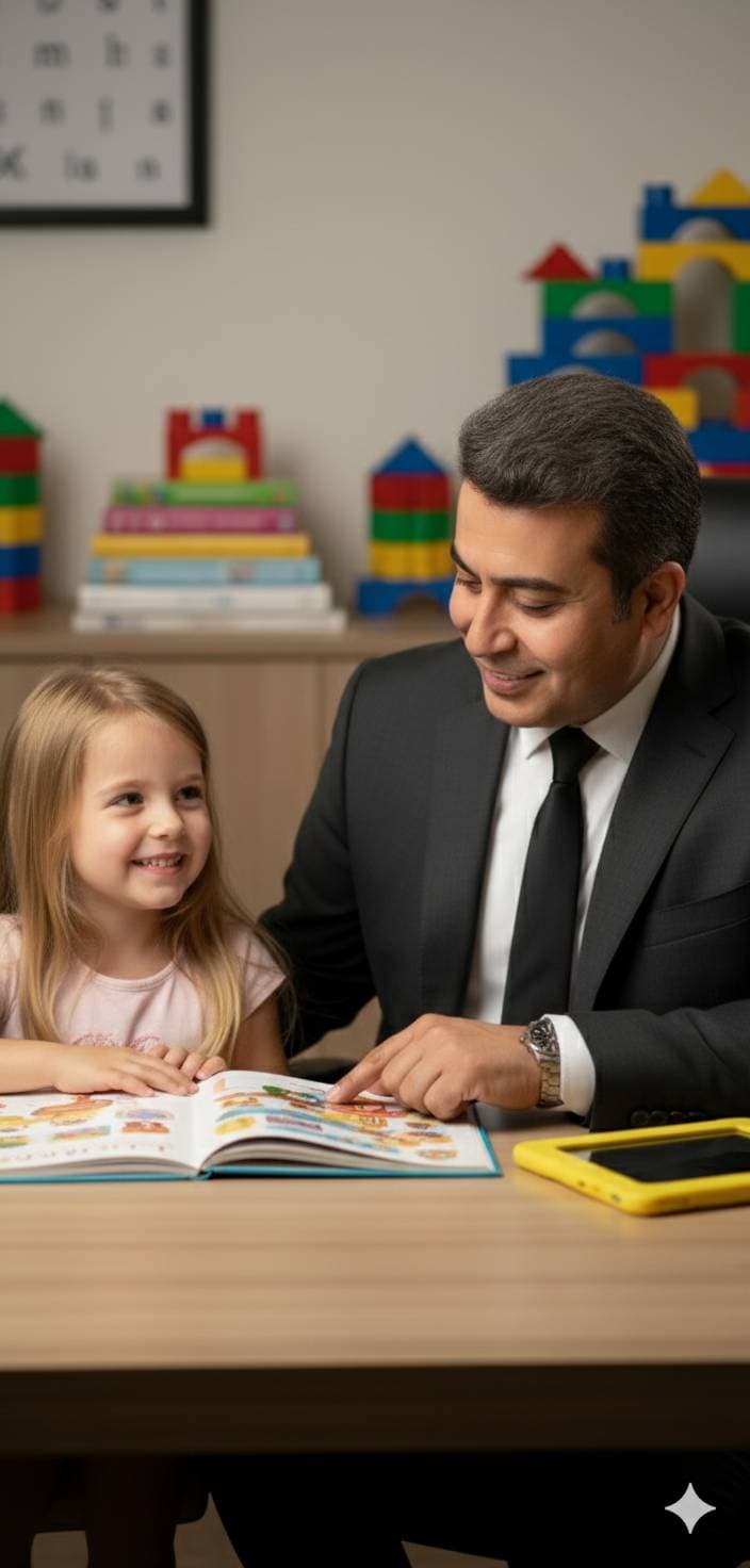 جلسه زباندرمانی کودک با آقای باقری