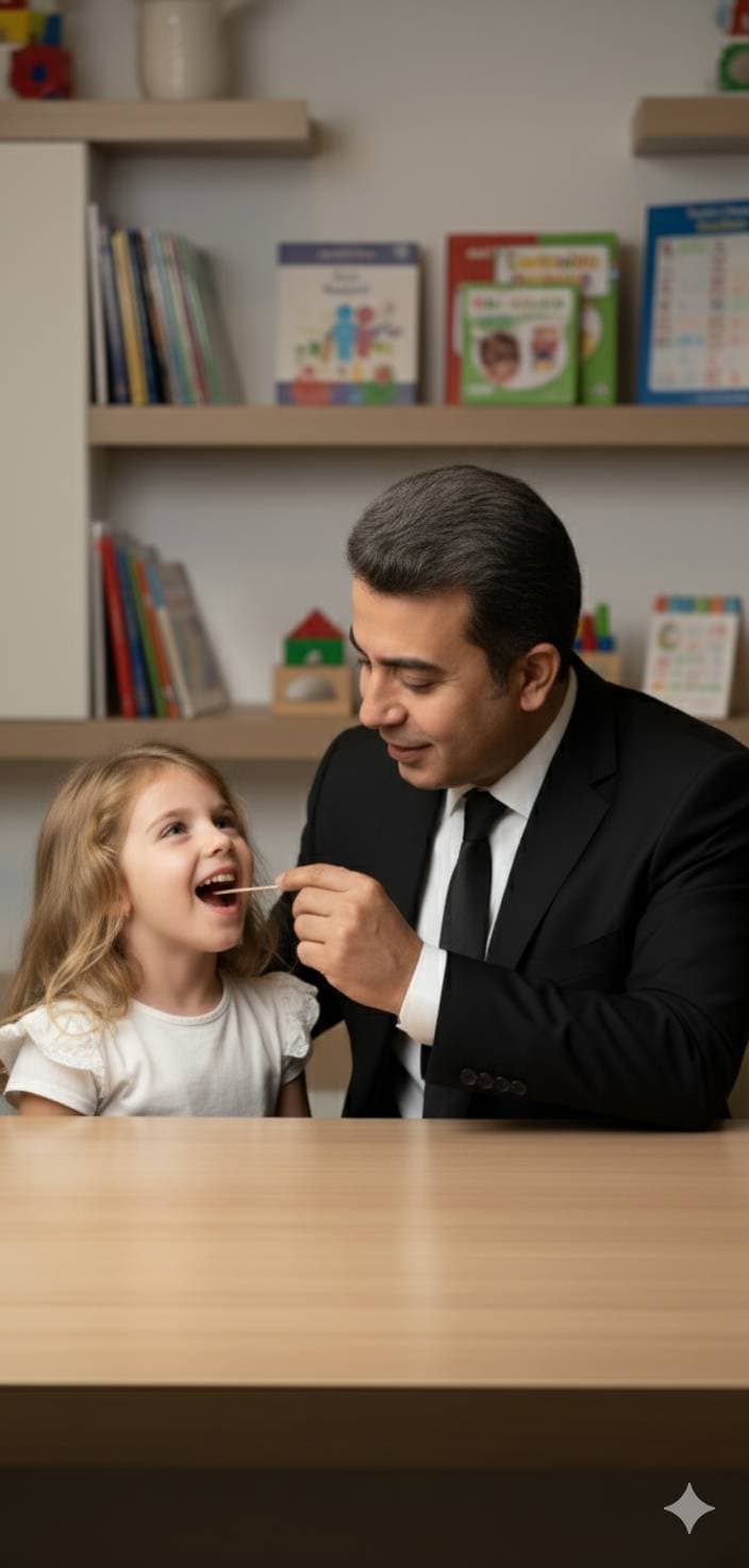 ارزیابی تلفظ کودک توسط آقای باقری